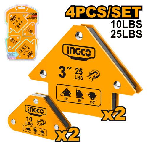 INGCO 4pcs Magnetic Welding Holder Set AMWH4062