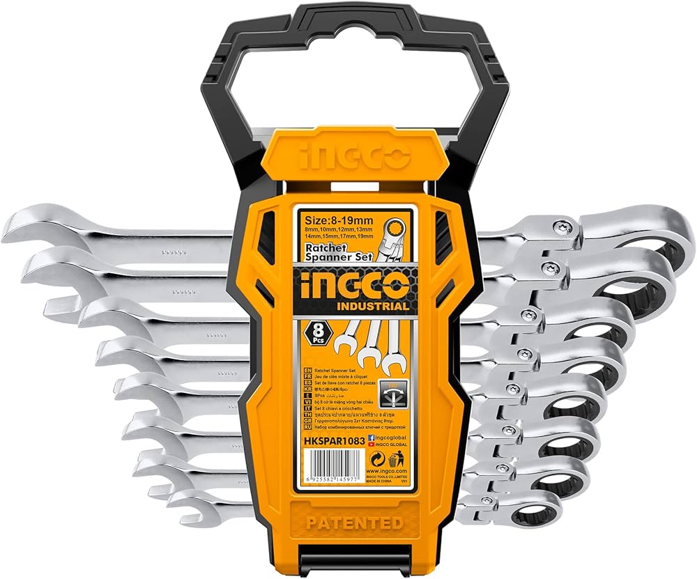 INGCO 8pcs Flexible Ratchet Spanner Set HKSPAR1083