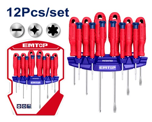 EMTOP 12pcs Screwdriver and Precision Screwdriver Set ESST1201
