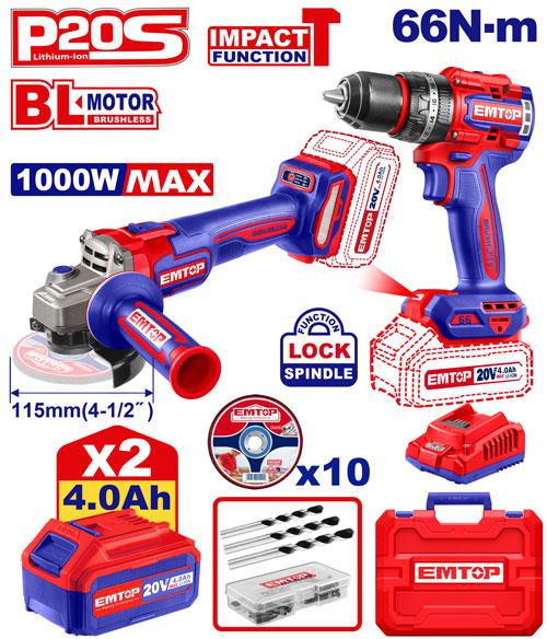 EMTOP Cordless 2pcs Combo Kit ECKL20273