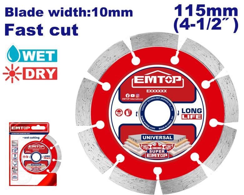 EMTOP Dry Diamond Disc 4-1/2" 115mm EDDC011152