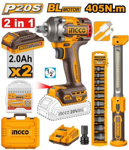 INGCO 2pcs Cordless Combo Kit COSLI23056