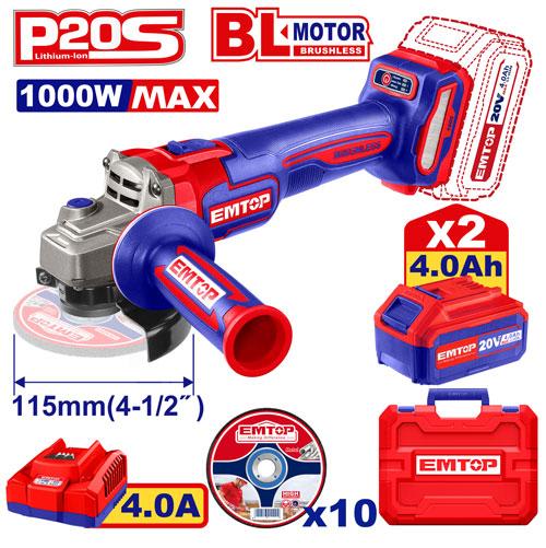 EMTOP 20V Angle Grinder 1000W ELAG271532
