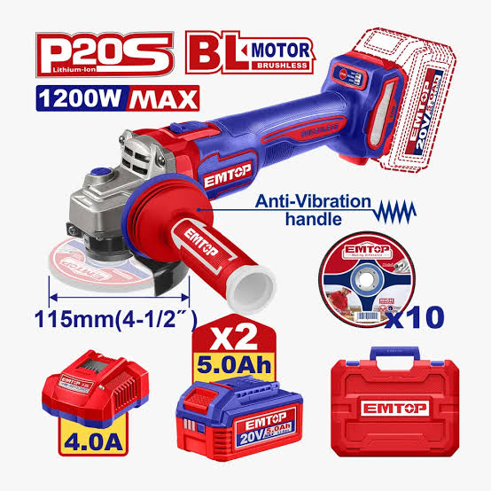 EMTOP 20V Angle Grinder 1200W ELAG2120252