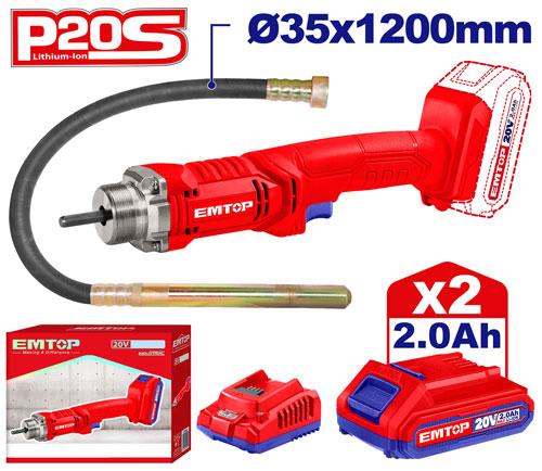 EMTOP 20V Cordless Concrete Vibrator ECVLI2025021