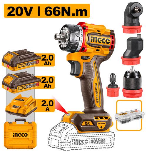 INGCO Cordless Multi-Head Drill Driver 66Nm CDLI206686