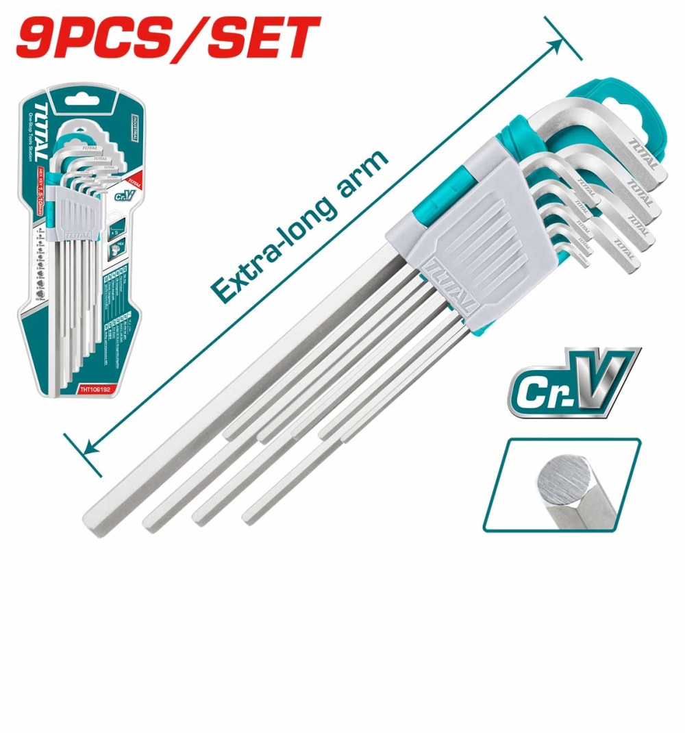 TOTAL 9pcs Hex Key Set 1.5-10mm  THT106192