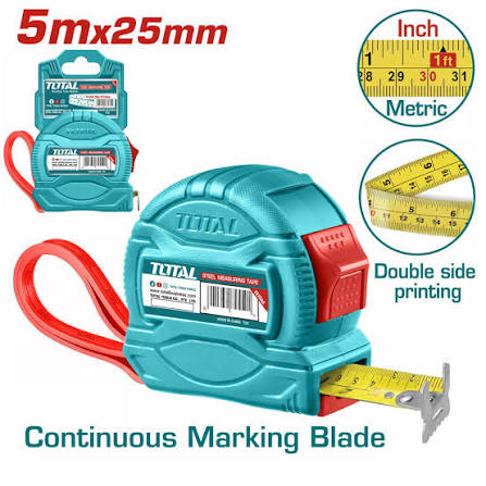 TOTAL Steel Measuring Tape 5m TMT34525