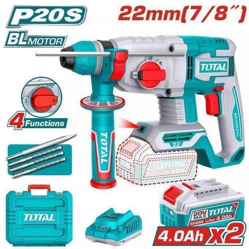 TOTAL Cordless Rotary Hammer 22mm 20v TRHLI212282