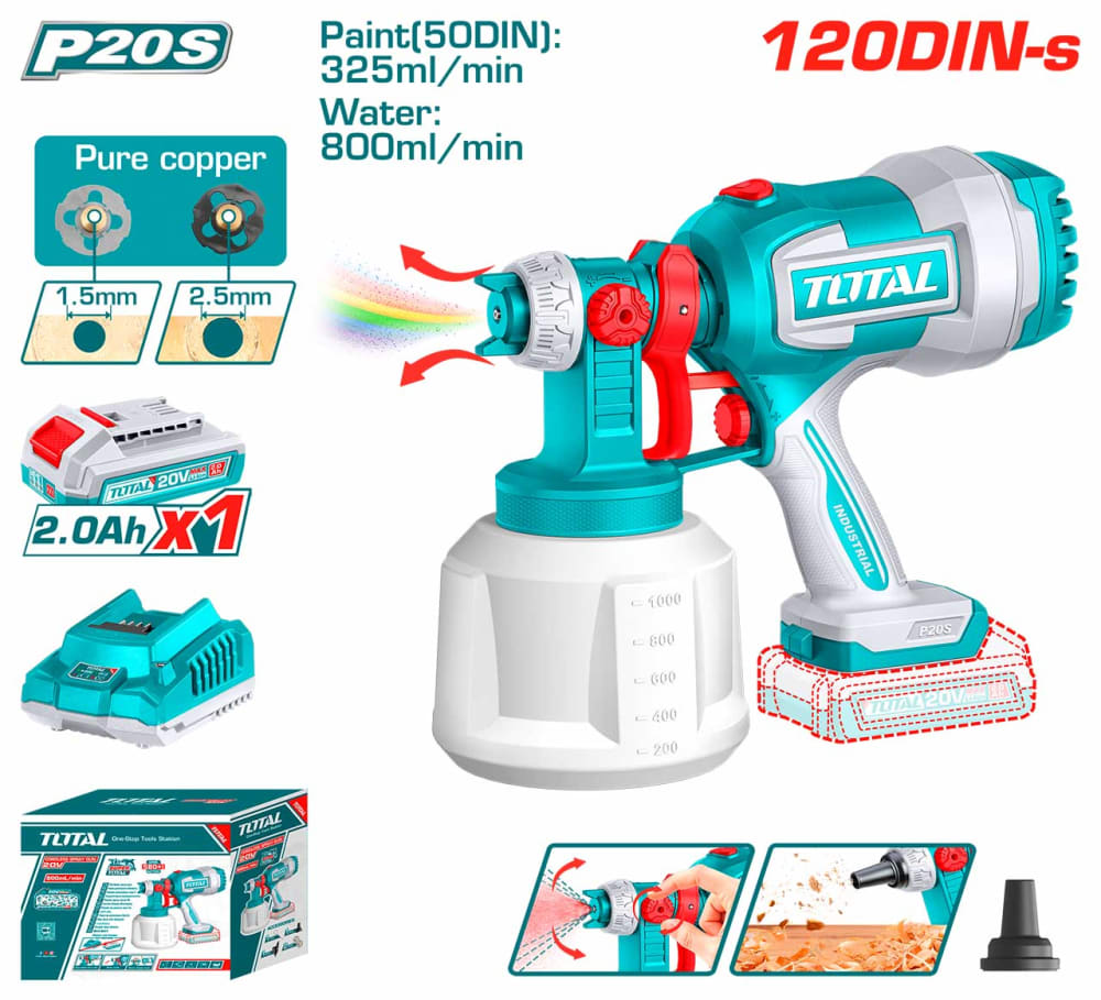 TOTAL Cordless Spray Gun 20v TSGLI20042