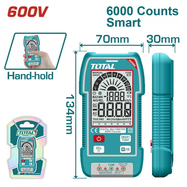 TOTAL Digital Muiltimeter 600V TMT516004