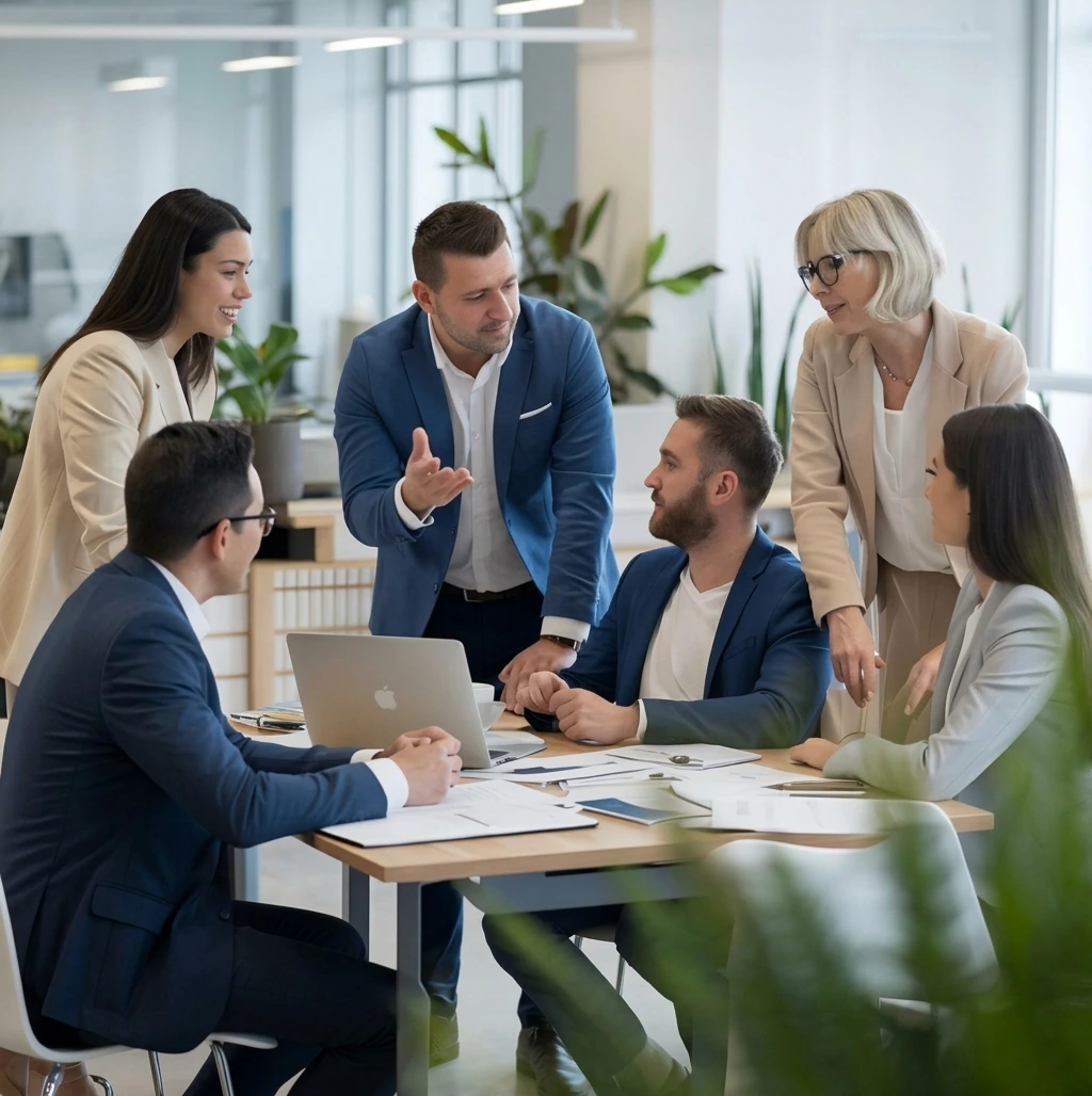 Attorney meeting with a business client