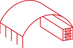 Simplified logo of our DomeShelter schematics.