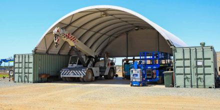 Real image of the double container DomeShelter.