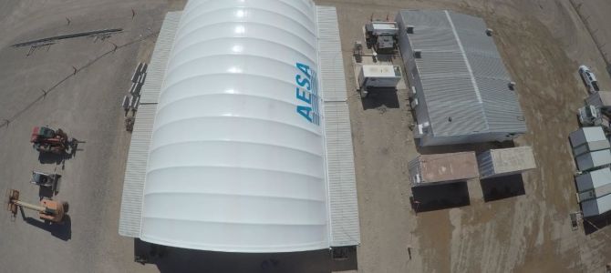 DomeShelter as seen from a drone above the dome.