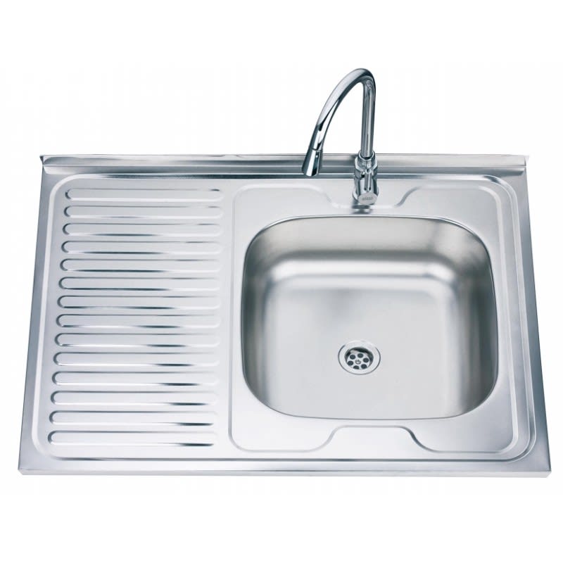 Кухненска мивка Inter Ceramic, 800х600мм, ляв отцедник, бордова, алпака