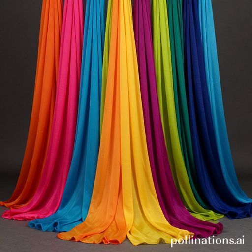 Vibrant synthetic fabrics like georgette, chiffon, and crepe in a studio
