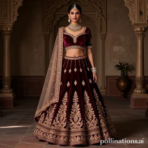 Bridal Velvet Lehenga Design