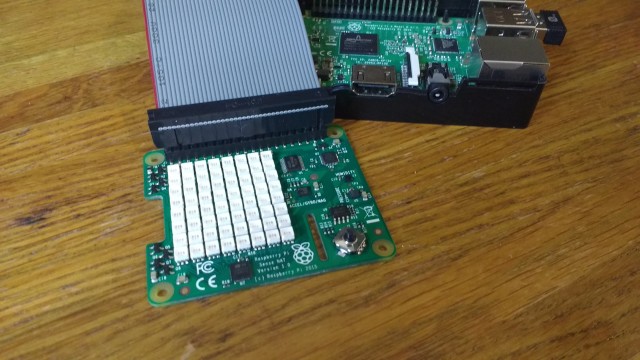 Ribbon cable plugged into Sense HAT