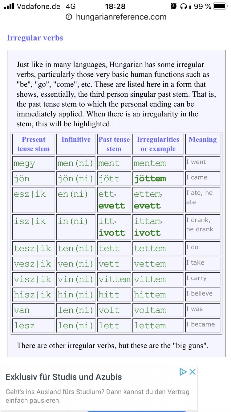 Irregular Verbs