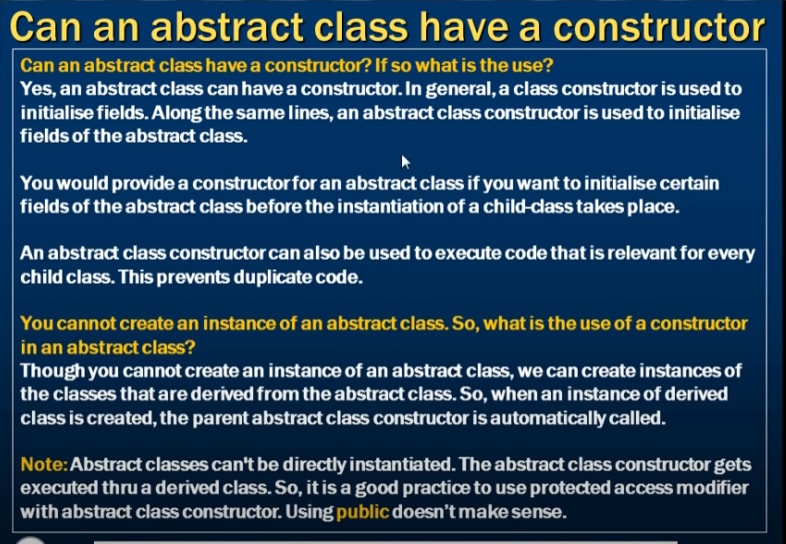 Abstract Class Can Have Constructor