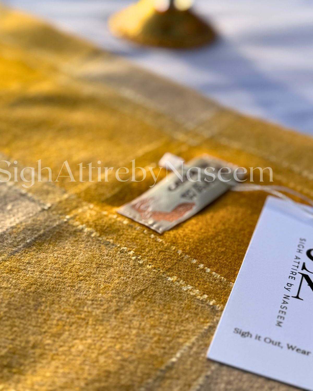 Non-Blend Cashmere Stoles - Mustard Yellow thumbnail 2