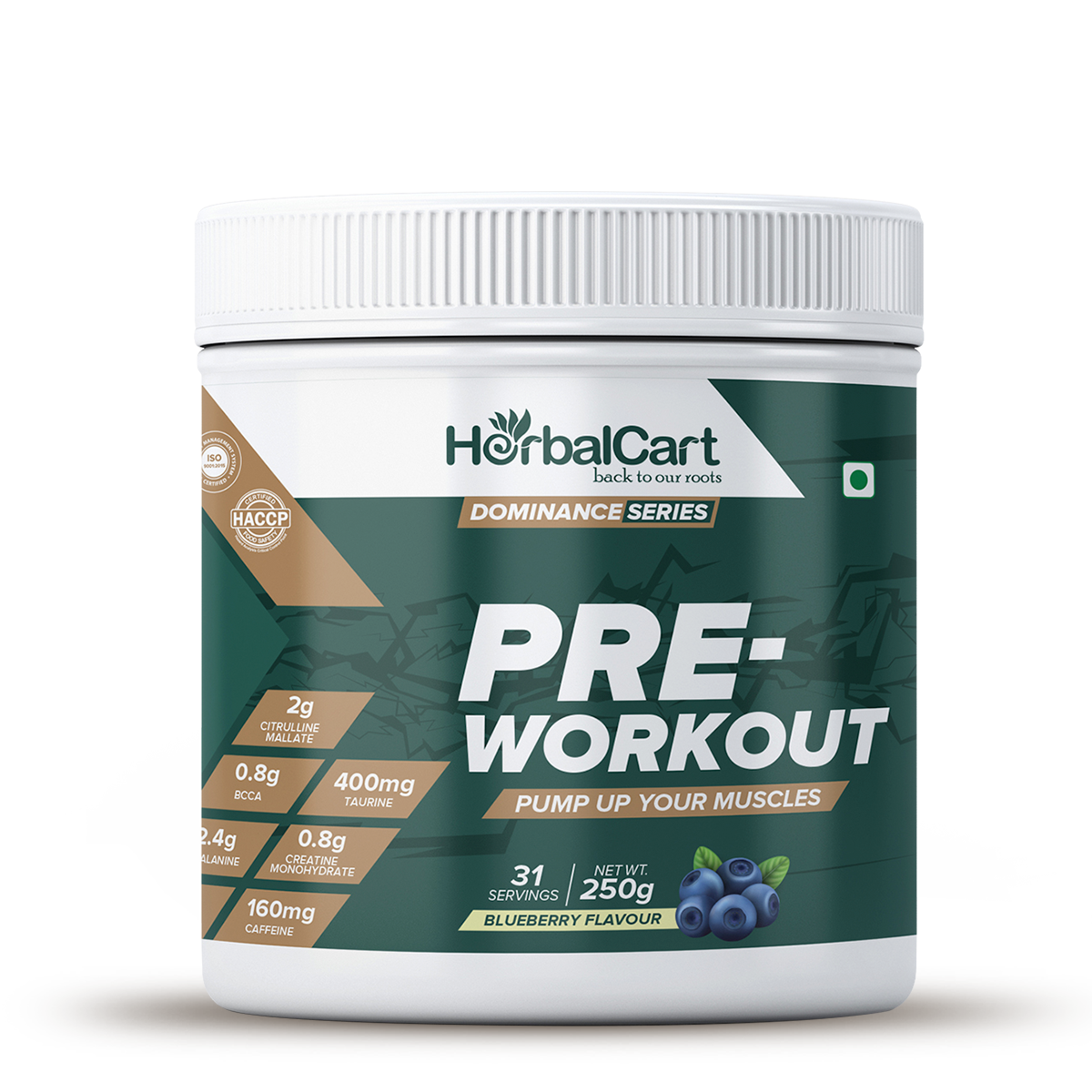 Pre Workout, Blueberry Flavour (250g)