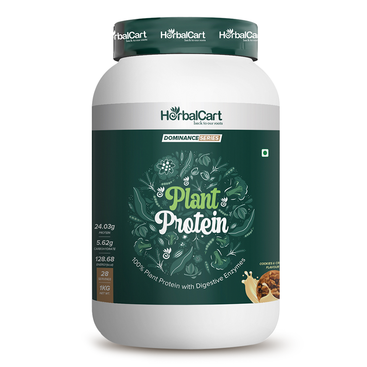 Plant Protein Powder, Cookies & Cream Flavour (1kg)