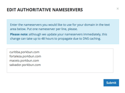 update porkbun nameservers