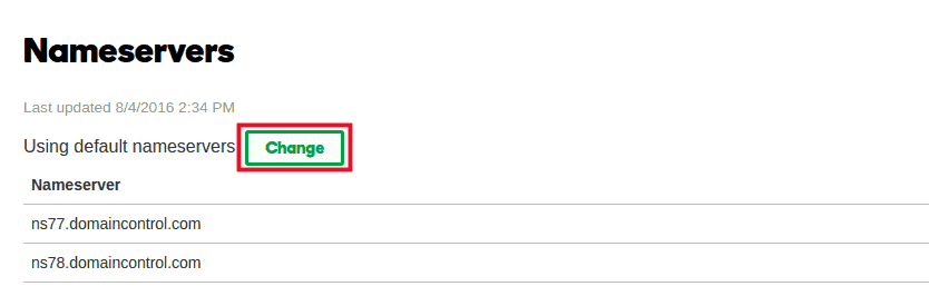 update godaddy nameservers