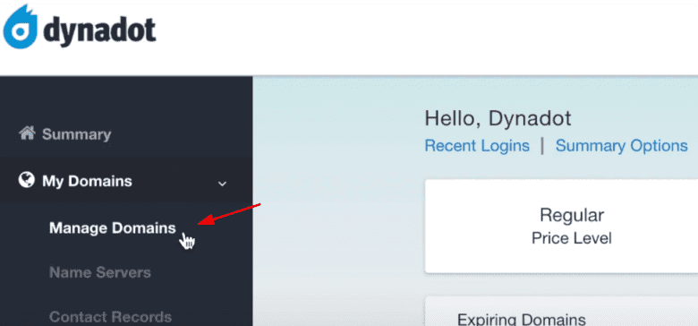 dynadot update nameservers