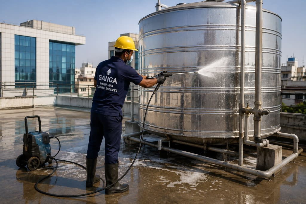 Professional commercial water tank cleaning service