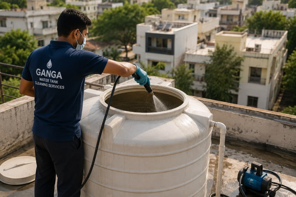 Professional residential water tank cleaning service