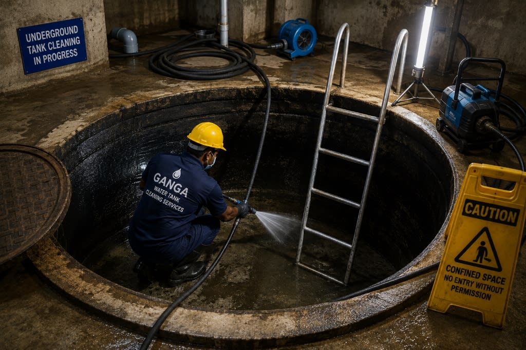Professional underground water tank cleaning