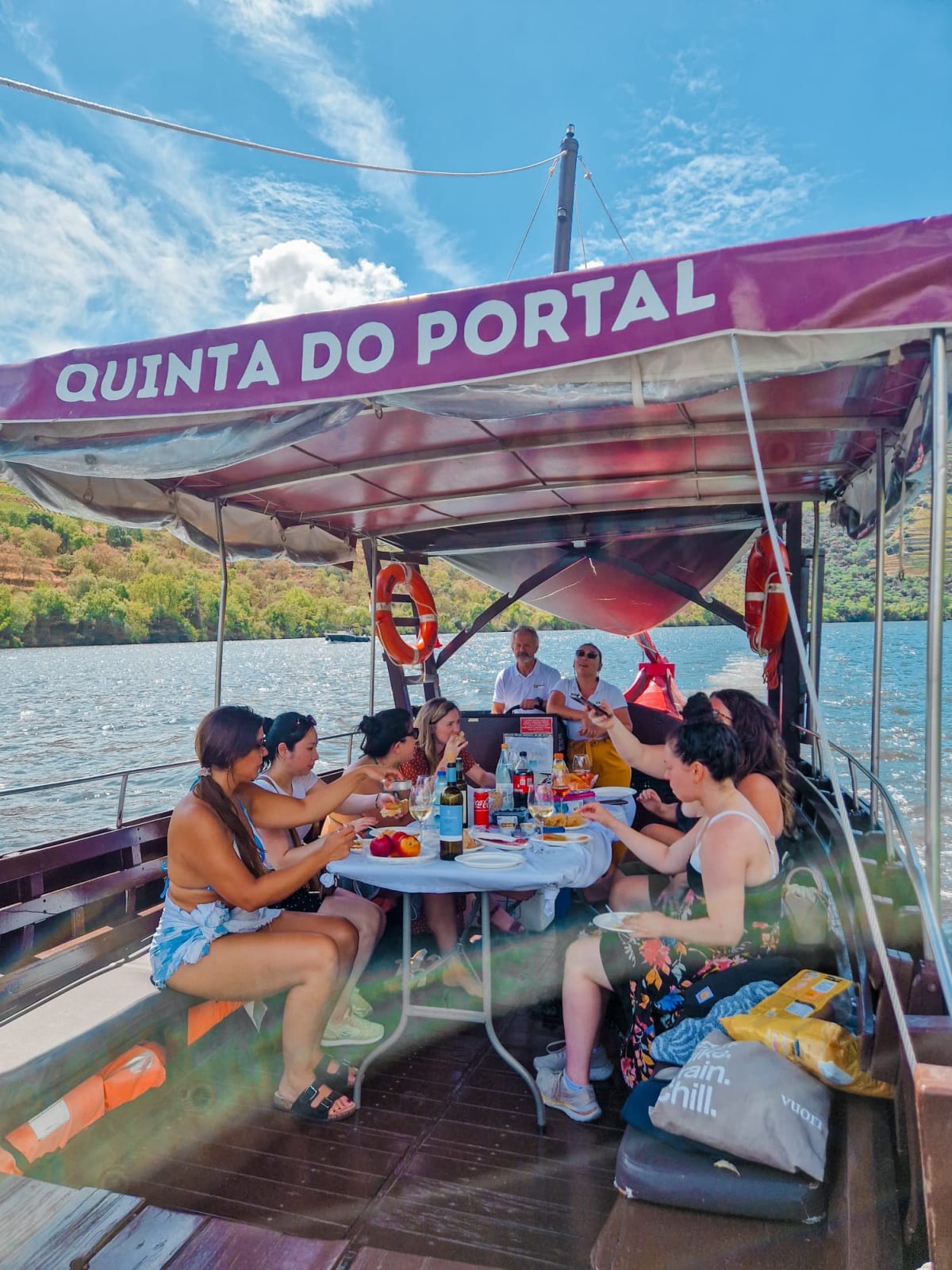 Our small group together on the Douro during the Portugal Grief Trip