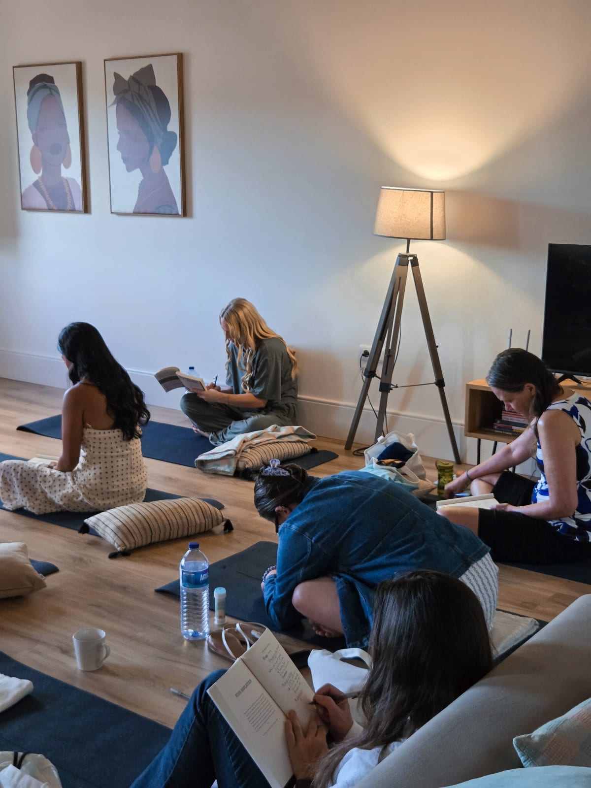 A grief yoga session on the trip