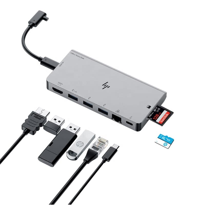 Buy HP 55F47P3 Type C 8 in 1 Portable Lightweight Docking Station High Speed Mobile Multi Function Docking Station in UAE - Mboka Market