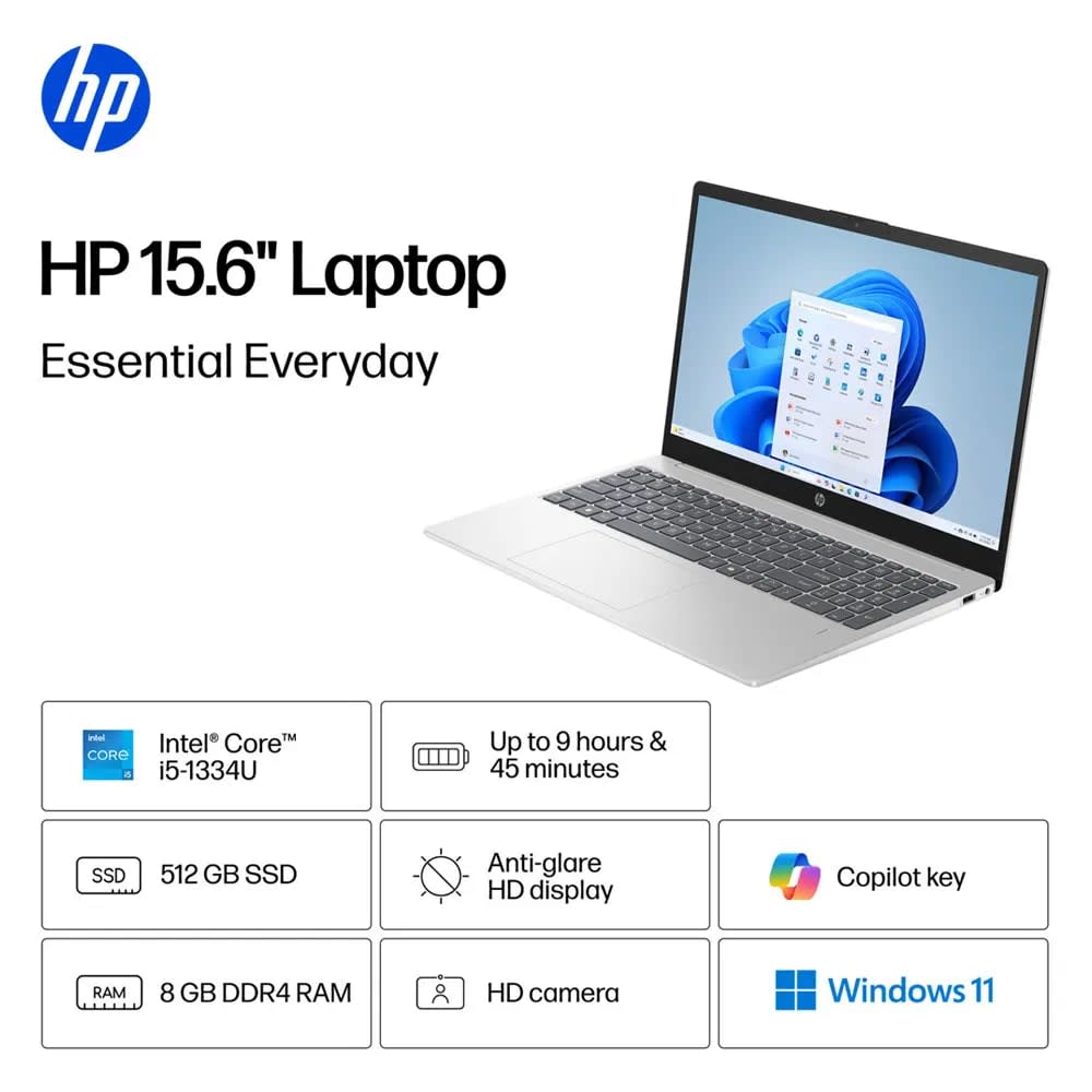HP 15-FD250WM CORE i5-1334U 8GB 512GB SSD 15.6" WIN11 HOME SILVER