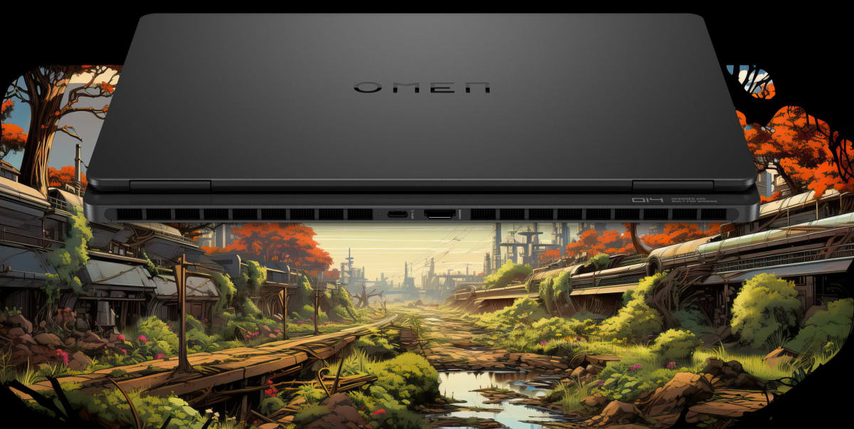 HP OMEN Transcend 14-fb1023dx Gaming Laptop, 14" 3K OLED 120Hz Display, Intel Core Ultra 9 285H, 32GB RAM, 1TB SSD, GeForce RTX 5070 8GB Graphics, English Keyboard, Win11, Shadow Black | B93S3UA  