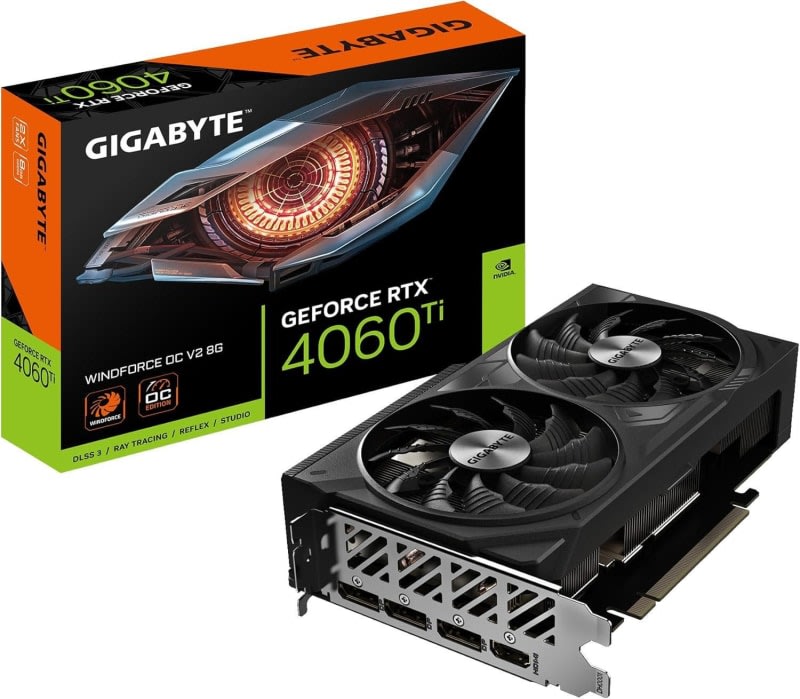Buy Gigabyte GeForce RTX™ 4060 Ti WINDFORCE OC 8GB GDDR6 Graphics Card (PCIe® 4.0, HDMI® 2.1a, DisplayPort™ 1.4a, WINDFORCE Dual-Fan Cooling System, NVIDIA Ada Lovelace Architecture, Ray Tracing, NVIDIA DLSS 3, Alternate Spinning Fans, Protective Metal Backplate, OC Edition) in UAE - Mboka Market