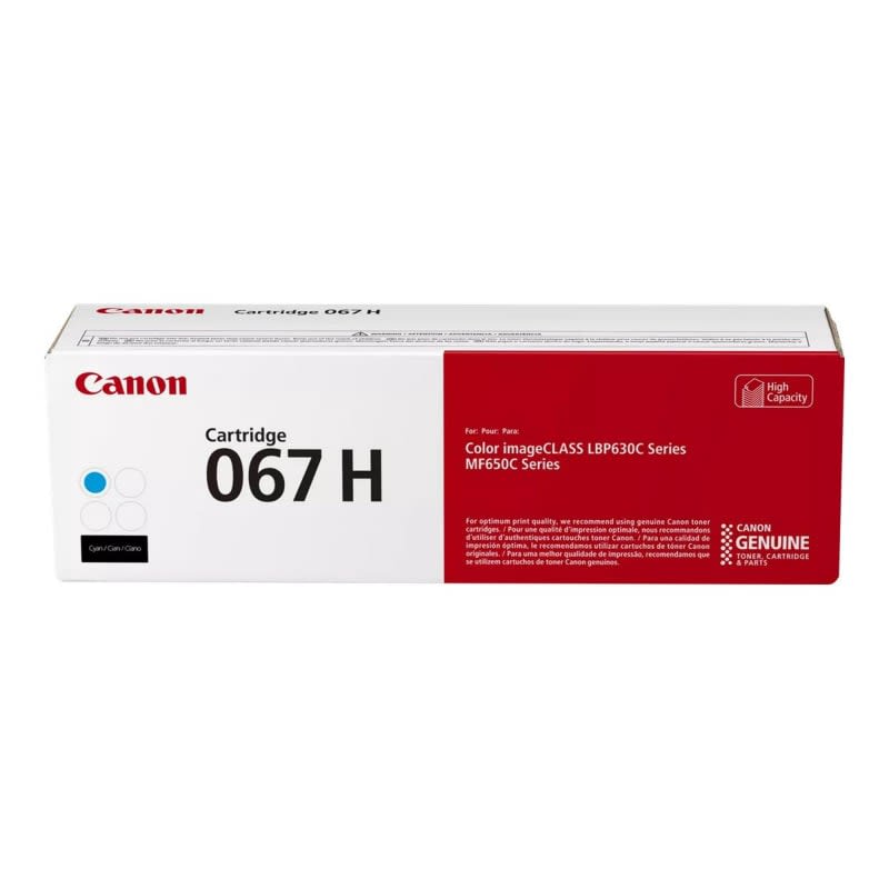 Buy Canon 067H High Yield Cyan Toner Cartridge – Genuine Canon OEM, High-Yield Cyan Laser Toner, Up to 2,350 Pages, Compatible with Canon Color imageCLASS MF656Cdw, MF654Cdw, MF653Cdw, LBP632Cdw, LBP633Cdw in UAE - Mboka Market