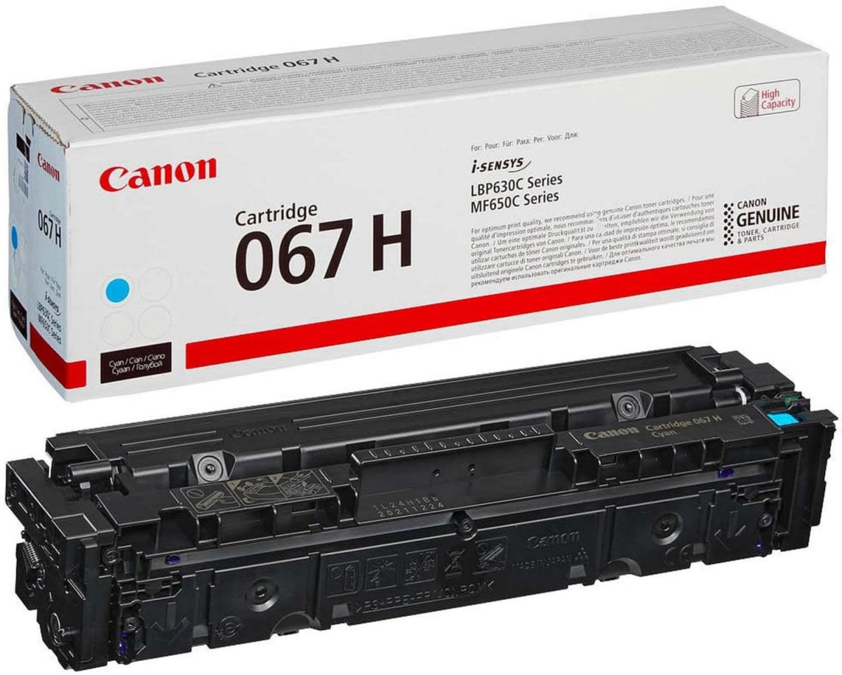 Canon 067H High Yield Cyan Toner Cartridge – Genuine Canon OEM, High-Yield Cyan Laser Toner, Up to 2,350 Pages, Compatible with Canon Color imageCLASS MF656Cdw, MF654Cdw, MF653Cdw, LBP632Cdw, LBP633Cdw