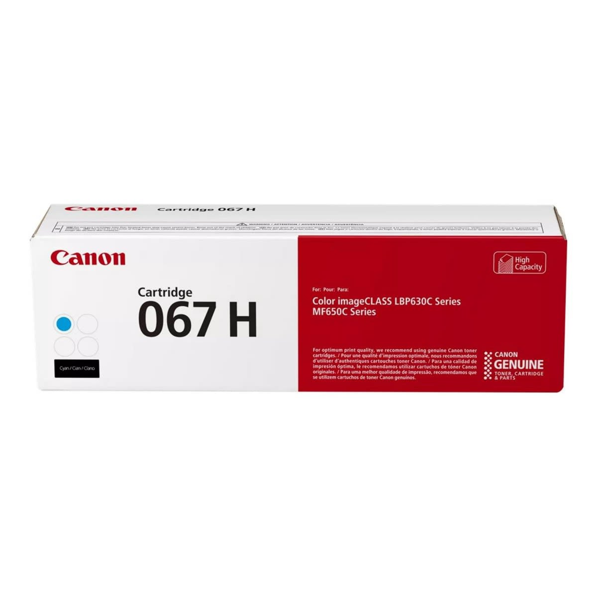 Canon 067H High Yield Cyan Toner Cartridge – Genuine Canon OEM, High-Yield Cyan Laser Toner, Up to 2,350 Pages, Compatible with Canon Color imageCLASS MF656Cdw, MF654Cdw, MF653Cdw, LBP632Cdw, LBP633Cdw