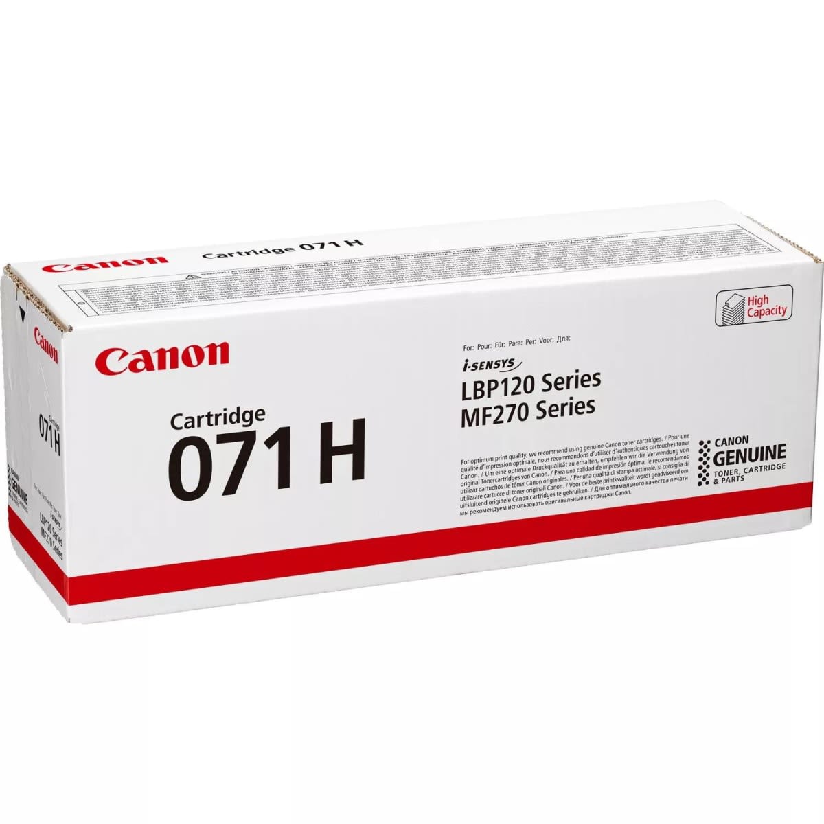 Canon 071H High Yield Black Toner Cartridge – Genuine Canon OEM, High-Capacity Black Laser Toner, Up to 2,500 Pages, Compatible with Canon imageCLASS LBP122dw, MF272dw, MF273dw, MF275dw