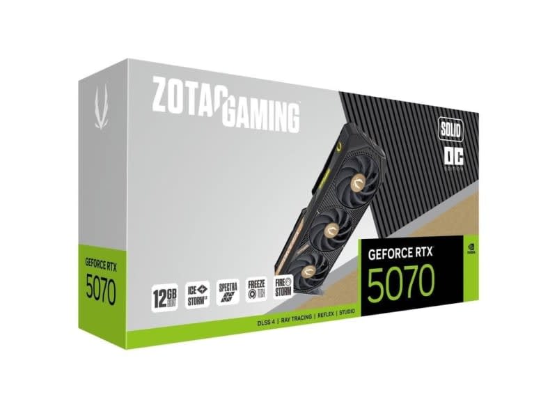 Buy ZOTAC GAMING GeForce RTX 5070 Twin Edge Graphics Card 12GB GDDR7 192-bit memory 2512 MHz boost clock 28 Gbps memory speed 6144 CUDA cores PCI Express 5.0 x16 model ZT-B50700E-10P in UAE - Mboka Market