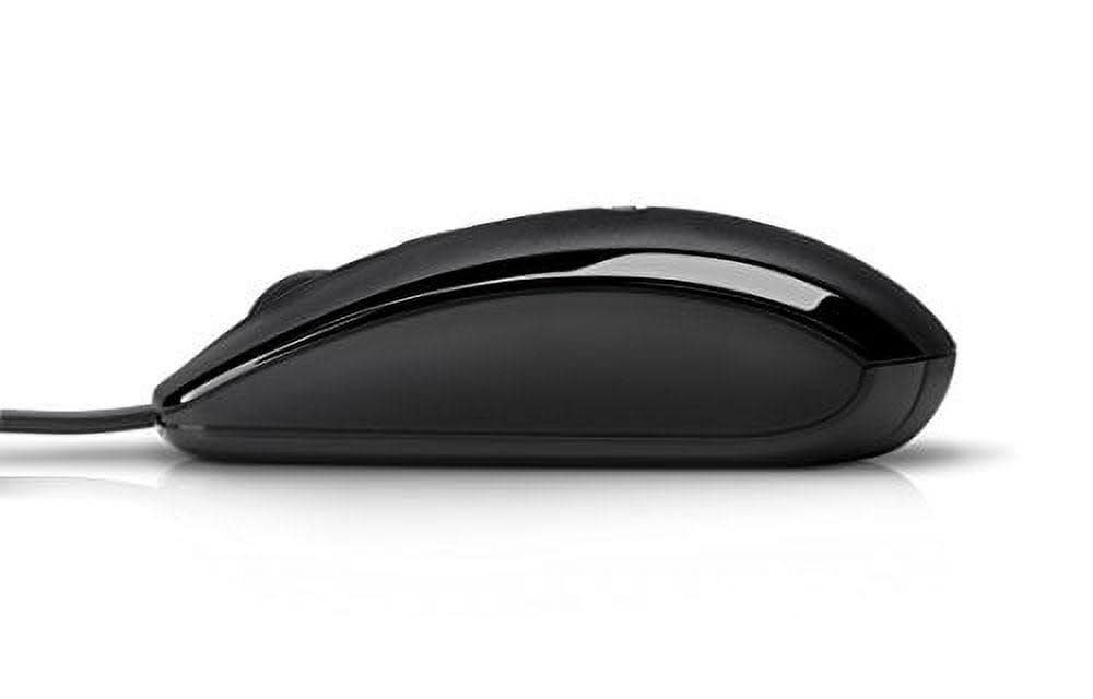 HP X500 Wired USB Mouse, 1000 DPI Optical Sensor, 3 Buttons, Scroll Wheel, Ambidextrous Design, Plug and Play, Black