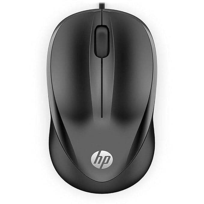 HP X1000 Wired USB Mouse, 1200 DPI Optical Sensor, 3 Buttons, Scroll Wheel, Ambidextrous Design, Plug and Play, Black