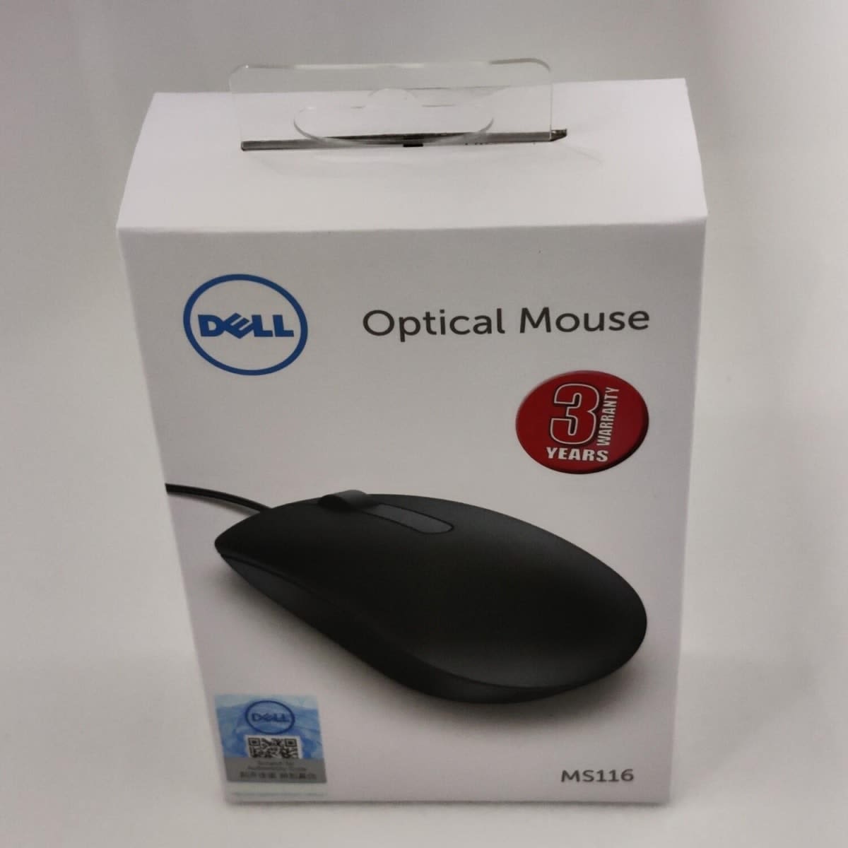 Dell MS116 Wired USB Mouse, 1000 DPI Optical Sensor, 3 Buttons, Scroll Wheel, Ambidextrous Design, Plug and Play, Black