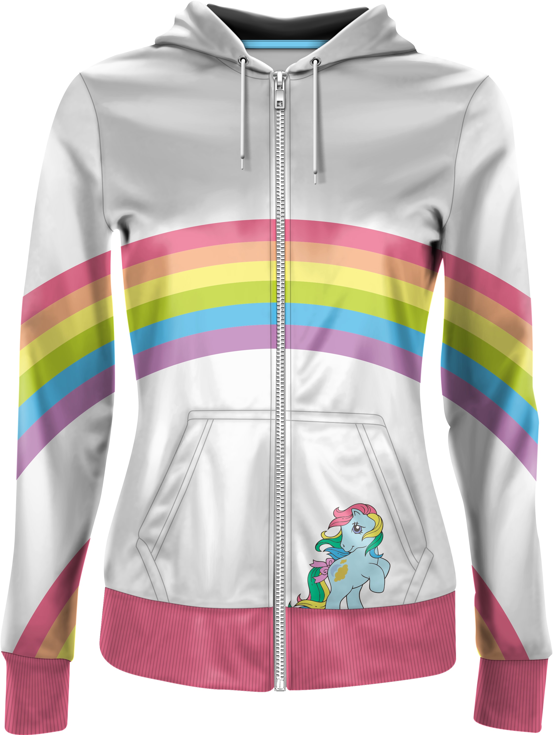 Ladies Classic Rainbow My Little Pony Zip-Up Hoodie