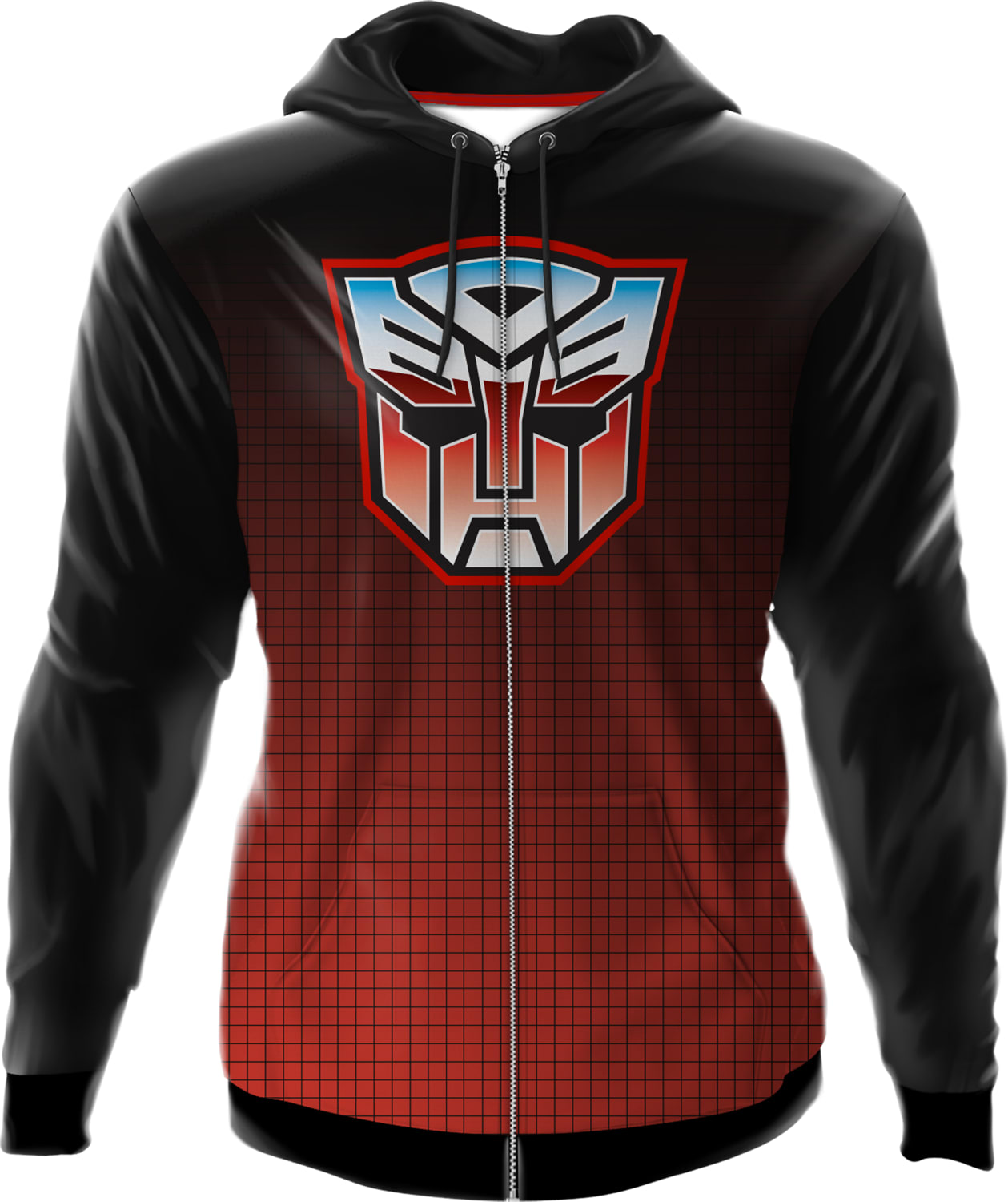 Icon Fade Activewear Autobot Transformers Premium Zippered Hooded Jacket